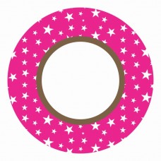 FITA ISOLANTE 20MX18MM ESTAMPA ESTRELA BRANCA E FITA ROSA