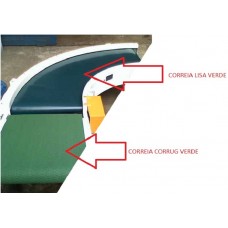 CORREIA ABERTA PVC VERDE LISA 03 LONAS X 4MM X 51CM LARGURA